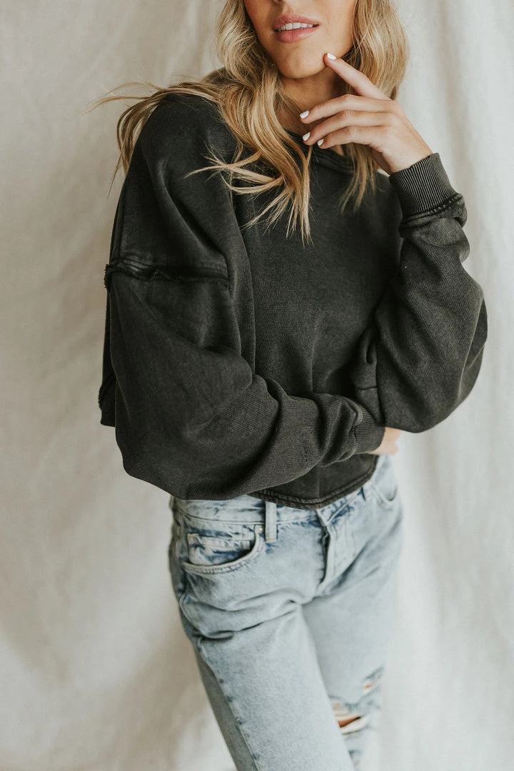 Henly Free People Bae Pullover In Black Sweaters