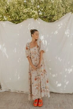 Henly Don't Look Back Floral Midi Dresses