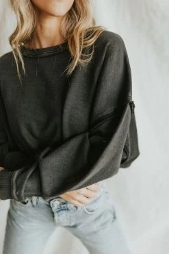 Henly Free People Bae Pullover In Black Sweaters