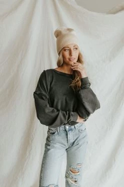 Henly Free People Bae Pullover In Black Sweaters