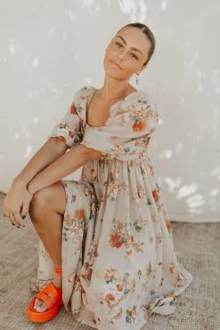 Henly Don't Look Back Floral Midi Dresses