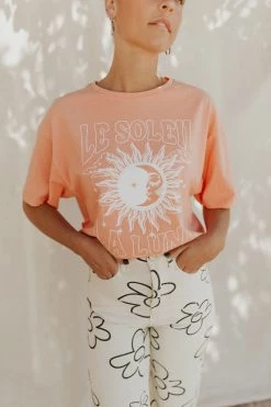 Henly Graphics Le Soleil Graphic Tee In Dusty Salmon