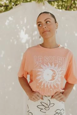 Henly Graphics Le Soleil Graphic Tee In Dusty Salmon