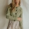 Henly Cardigans Free People Bonfire Cardi In Emerald Moth