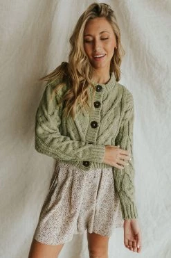 Henly Cardigans Free People Bonfire Cardi In Emerald Moth