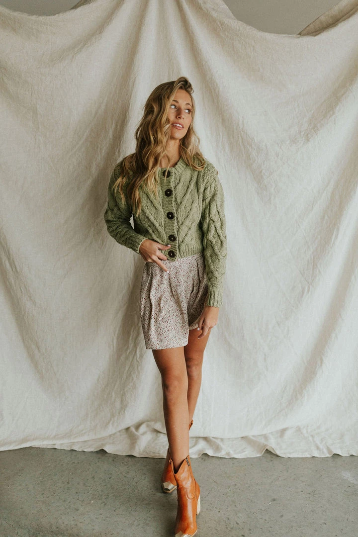 Henly Cardigans Free People Bonfire Cardi In Emerald Moth