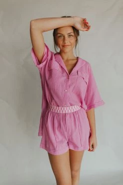 Henly Free People Sleep Talk Shirt In Vibrant Flower SETS