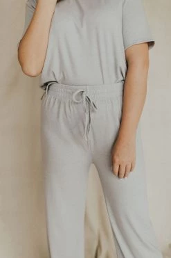 Henly SALE *Lounge Around Ribbed Pants In Heather Grey