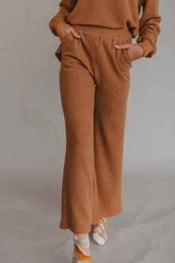 Henly Lennox Waffle Henley Set In Butterscotch