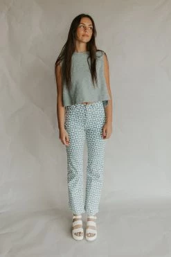 Henly Daisy Days Print Pants In Blue