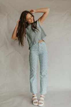 Henly Daisy Days Print Pants In Blue