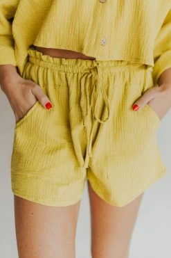 Henly You Gauze To Be Kidding Me Shorts In Lemon Grass SETS