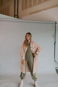 Henly *Inside Out Fleece Jacket In Taupe SALE