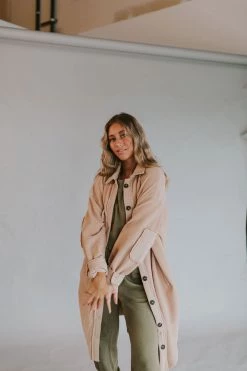 Henly *Inside Out Fleece Jacket In Taupe SALE