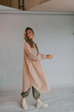 Henly *Inside Out Fleece Jacket In Taupe SALE