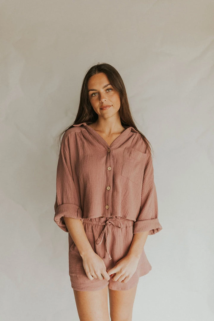 Henly You Gauze To Be Kidding Me Top In Red Bean