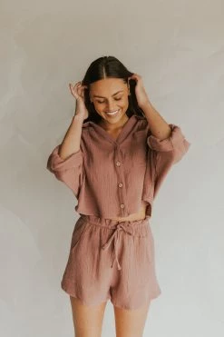 Henly You Gauze To Be Kidding Me Shorts In Red Bean