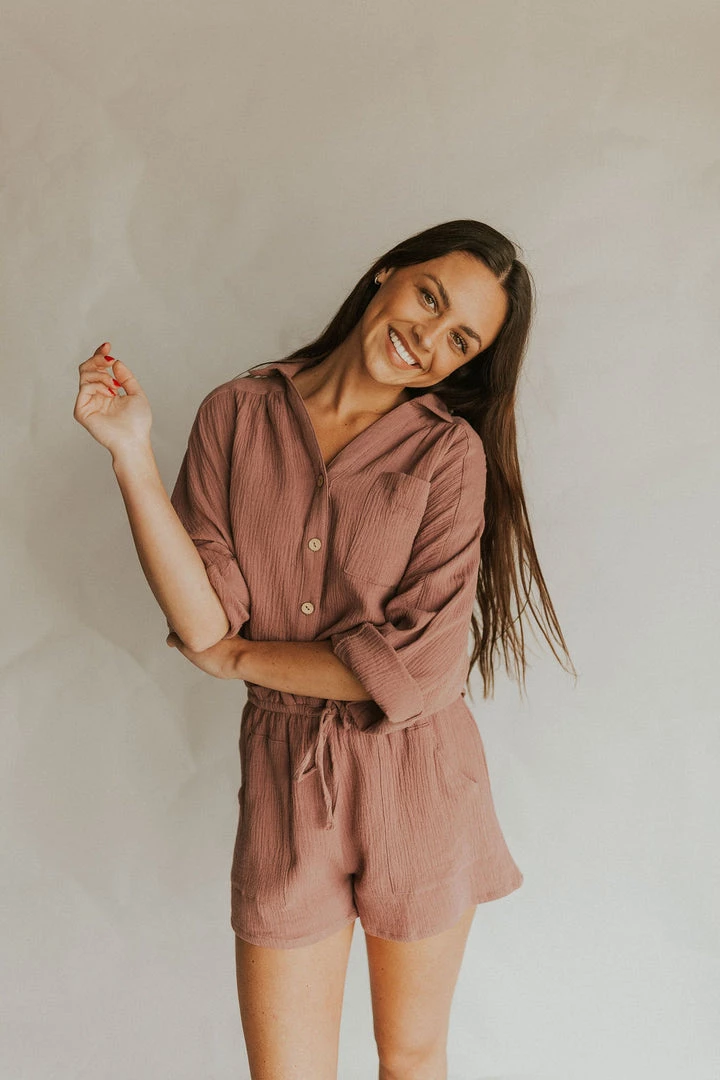 Henly You Gauze To Be Kidding Me Top In Red Bean