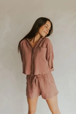 Henly You Gauze To Be Kidding Me Top In Red Bean