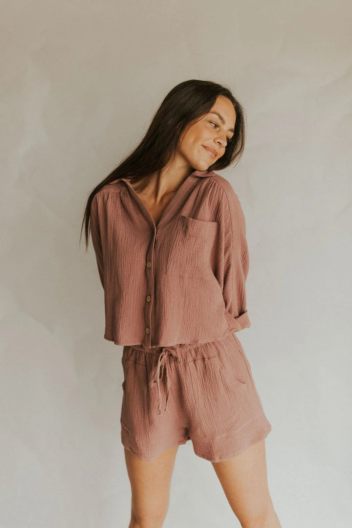 Henly You Gauze To Be Kidding Me Top In Red Bean