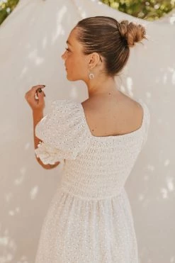 Henly Cream Of The Crop Embroidered Midi Dresses