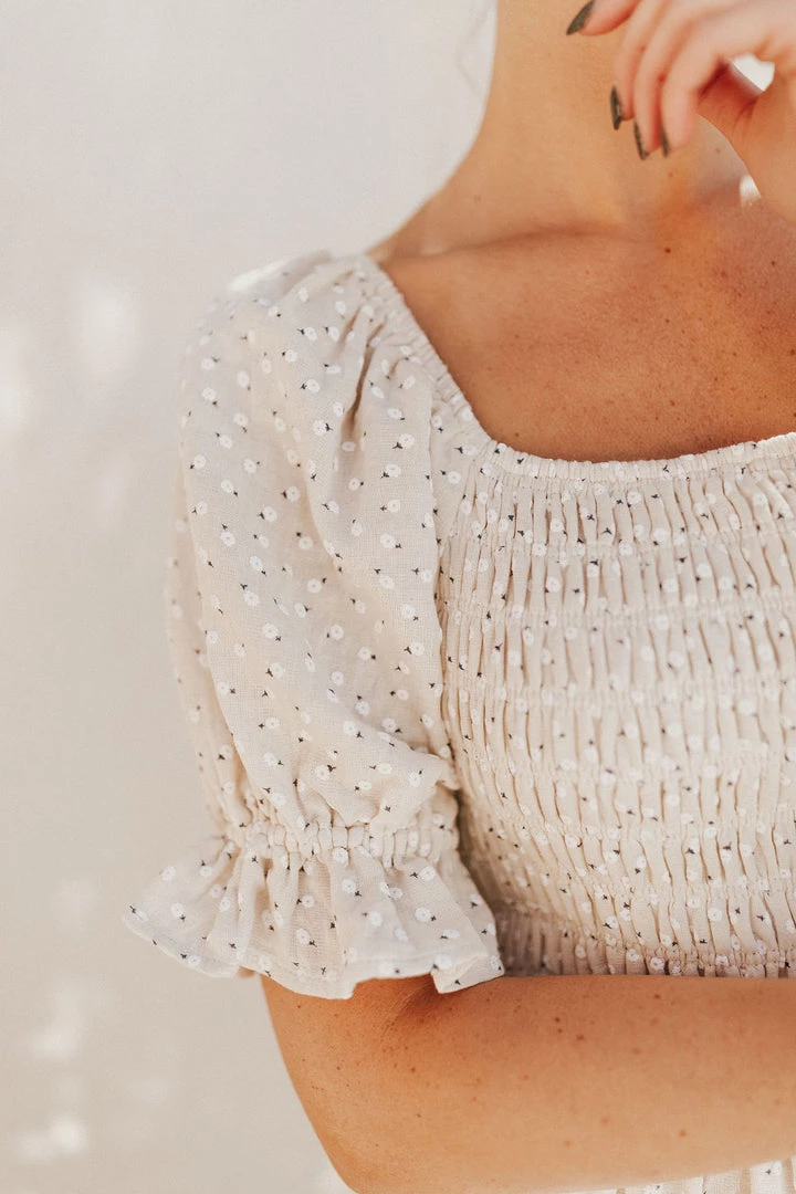 Henly Cream Of The Crop Embroidered Midi Dresses