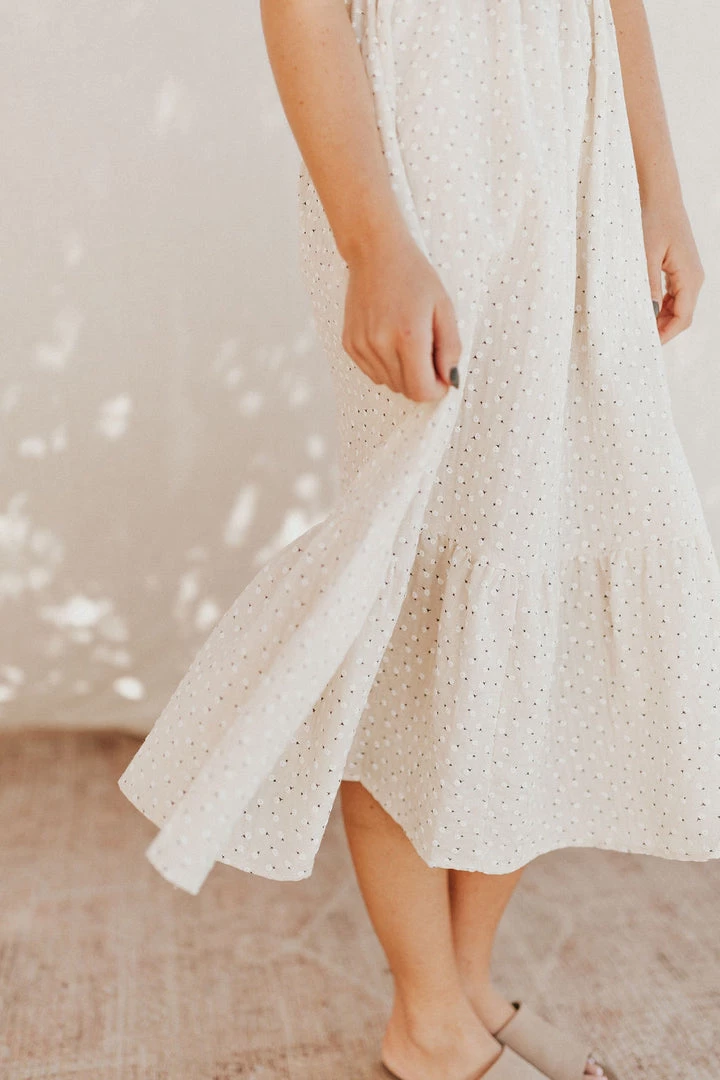Henly Cream Of The Crop Embroidered Midi Dresses