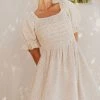 Henly Cream Of The Crop Embroidered Midi Dresses