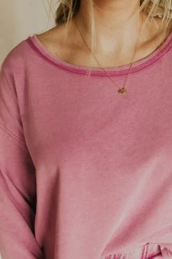 Henly *Pink Punch Open Back Sweatshirt In Fuchsia