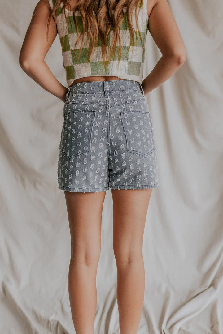 Henly Flower Fields Denim Short In Blue