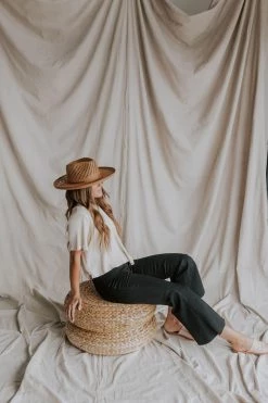 Henly Denim Free People Youthquake Crop Flare In Blackout