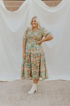 Henly Gabriella Smocked Midi